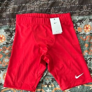 Nike Men’s Dri-Fit Running Shorts/Tights Sz M New 9” Inseam Red
